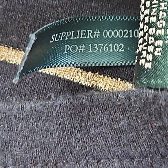 Lauren Ralph Lauren Green Label Top Size 1X Black & Gold Metallic Striped - Picture 7 of 14